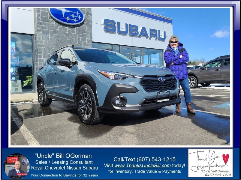 Congratulations Barbara!  She is thrilled with her New 2024 Subaru Crosstrek - Thanks "Uncle" Bill
