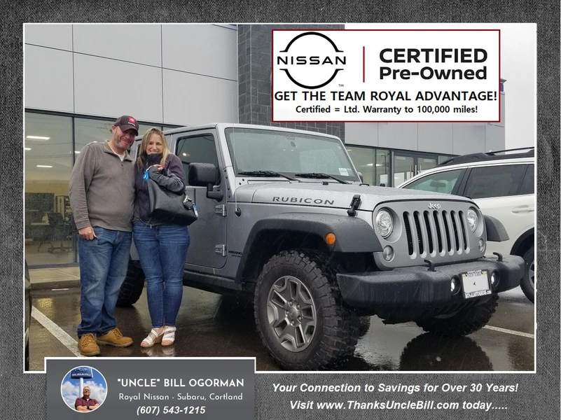 Congratulations Kelly and Kim on this Wrangler Rubicon from Royal Nissan - Subaru and "Uncle" Bill