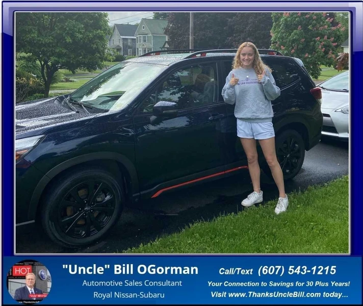 Congratulations to Caitlin and her Near New 2019 Factory Certified Subaru Forester from "Uncle" Bill