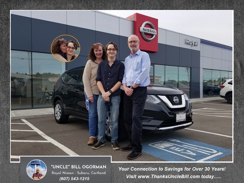 Were YOU this Happy when you picked up YOUR NEW RIDE?  See Royal Nissan and "Uncle" Bill OGorman!