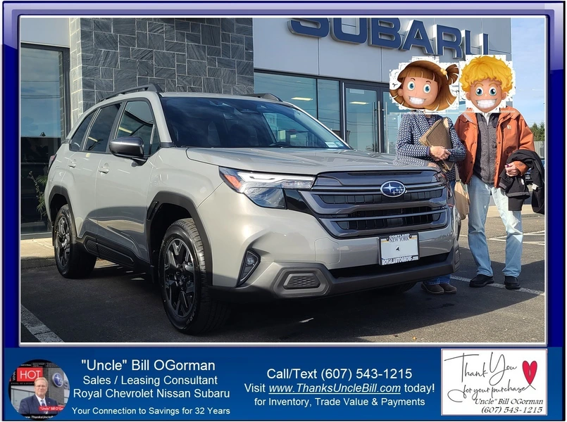 YES!!  They are VERY HAPPY!  A new Subaru from "Uncle" Bill and Royal Subaru!