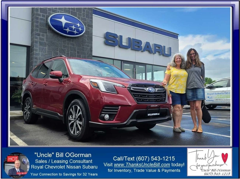 Alice is now driving her New Subaru Forester from Royal Subaru and "Uncle" Bill OGorman