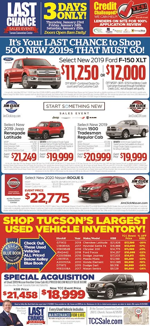 Great offers at the Last Chance Sales Event this weekend only!