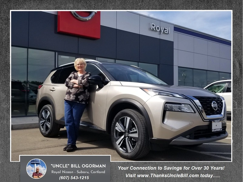 Karlene is now driving the ALL-NEW 2021 Nissan Rogue from Royal Nissan and "Uncle" Bill