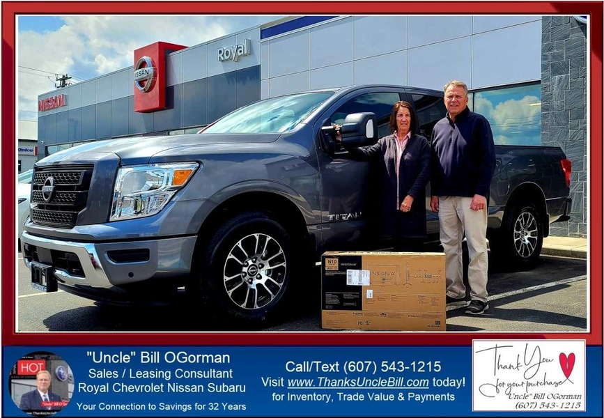 Congratulations to Mick and Joan Lowie!  They chose this New 2023 Nissan Titan with "Uncle" Bill