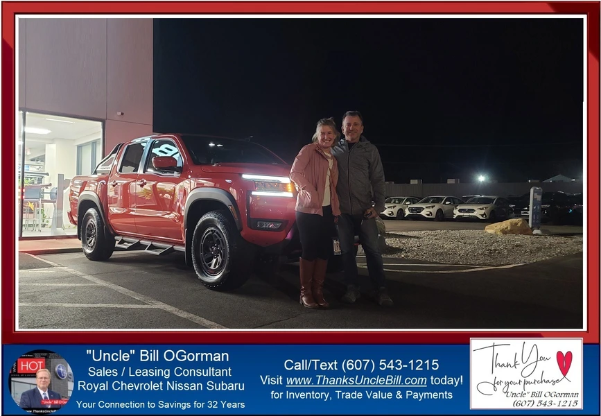 Congratulations to Joe and Lori who found the perfect truck.. with "Uncle" Bill and Royal Nissan