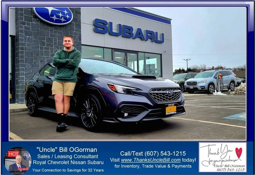 Congratulations to Jacob McGory!  He now drives the ALL NEW Subaru WRX from "Uncle" Bill and Royal.