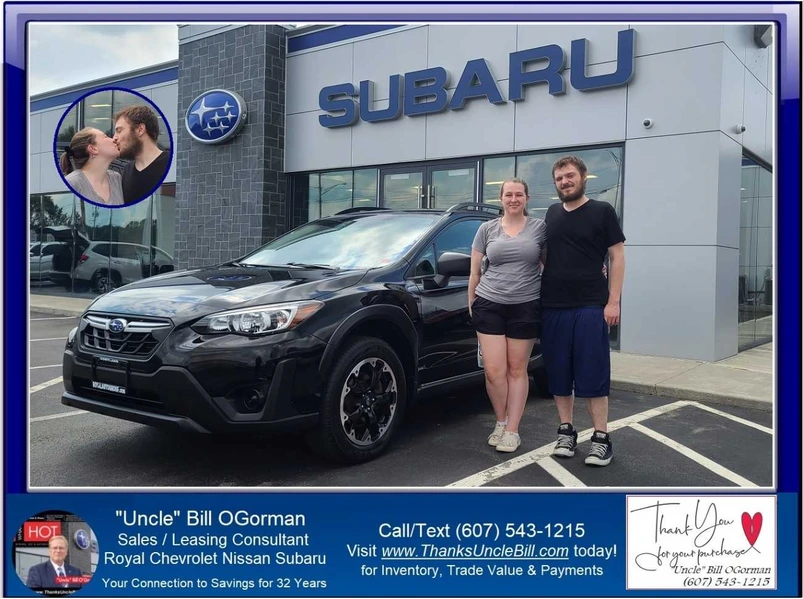 Congratulations to Cassandra and Brandon!  They selected the Subaru Crosstrek with "Uncle" Bill