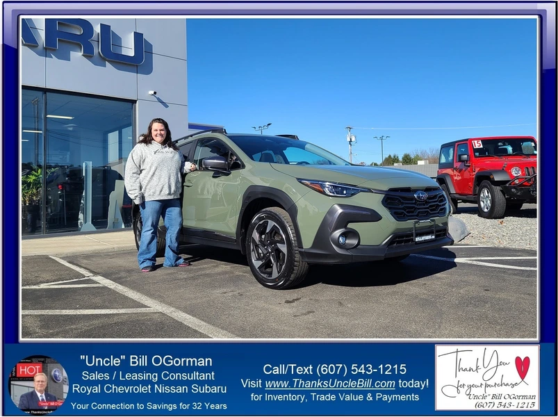 Congratulations to Nicole on her BRAND NEW Subaru Crosstrek from "Uncle" Bill and Royal