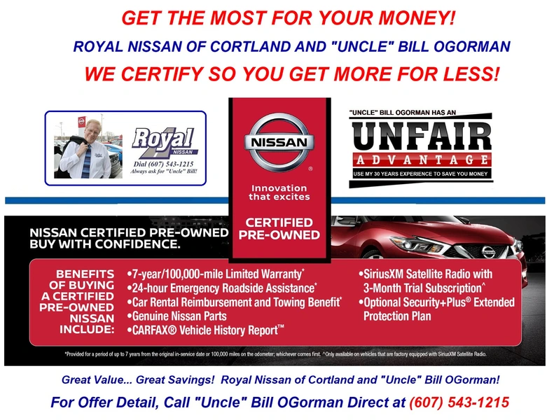 Jeep...$345 monthly*. The "Off Road" lifestyle as a CERTIFIED VEHICLE!  Only at Royal Nissan with "Uncle" Bill OGorman