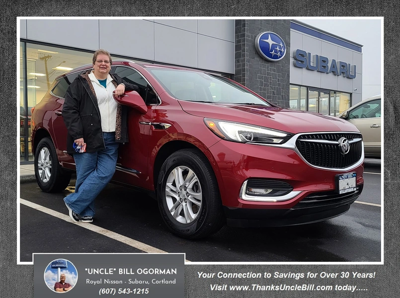 Congratulations to Ann Homer!  Ann is now enjoying her 3rd Buick Enclave.... and "it's RED!"