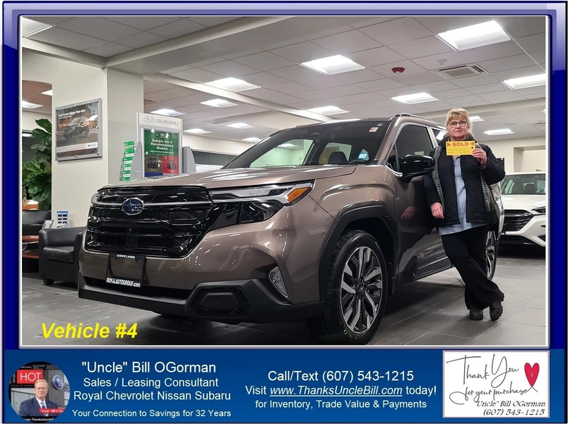 Congratulations to Denise Bushnell.  She chose this New 2025 Subaru Forester!