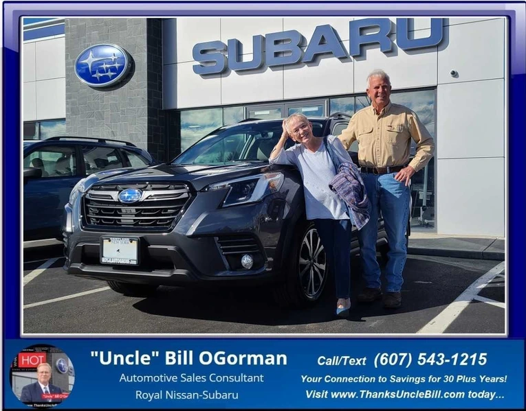 Sharon and Ron, from Tully N.Y.  Sharon wanted a New Subaru and asked to see "Uncle" Bill at Royal!