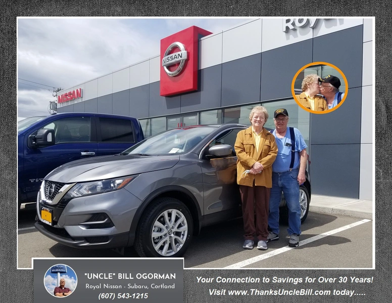 A "Kiss" that's 54 years in the making!  Be a Happy Customer with Royal NIssan and "Uncle" Bill OGorman!