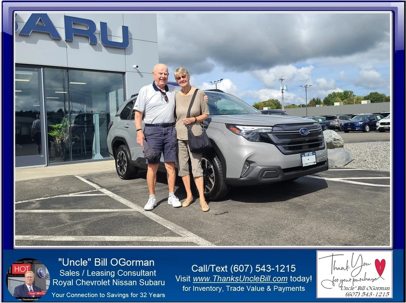 We're Just Looking.  Now Pat and Judy are driving home a New Subaru from "Uncle" Bill and Royal