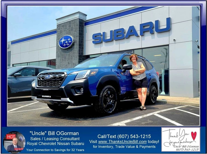 Patti is VERY EXCITED to have the New Subaru Forester - Wilderness from "Uncle" Bill and Royal!