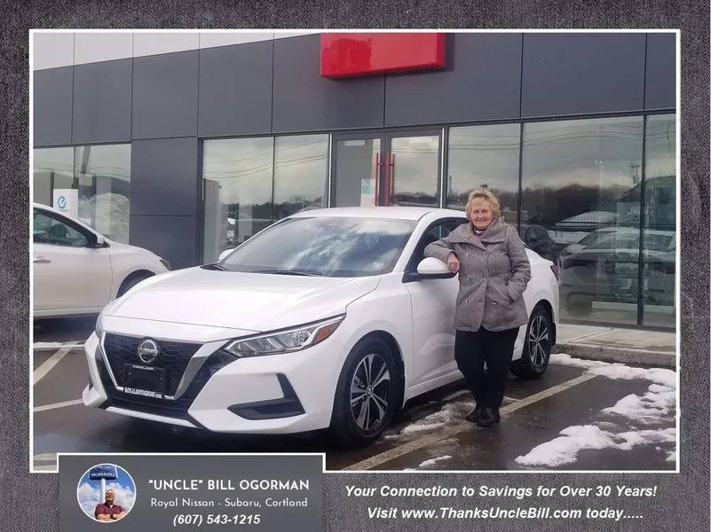 Congratulation to Nancy!  She chose Royal Nissan AGAIN and "Sang" with "Uncle" Bill