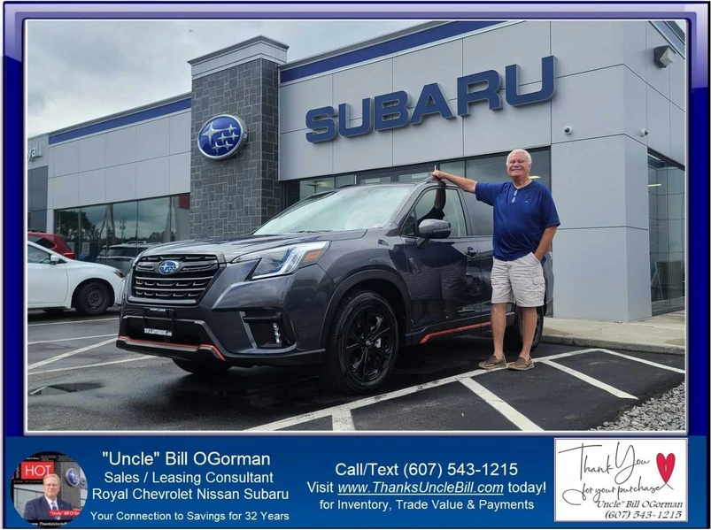 Congratulations to "Brooksie!" He has a New Subaru Forester Sport from "Uncle" Bill and Royal