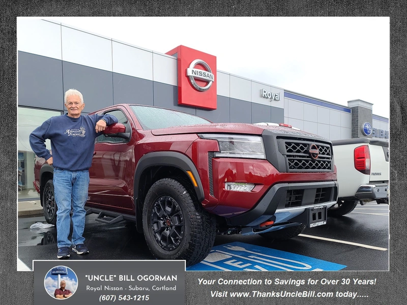 Dick Bottoff is now driving a Brand New 2022 Nissan Frontier from Royal Nissan and "Uncle" Bill OGorman