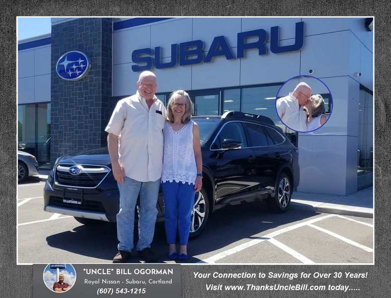 Thank you Steve and Cheryl for your business and trust!  From Royal Subaru and "Uncle" Bill