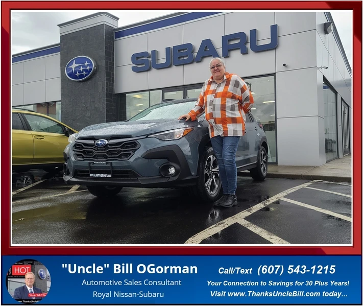 Once Again Theresa found the vehicle she can love.. with "Uncle" Bill OGorman and Royal Subaru