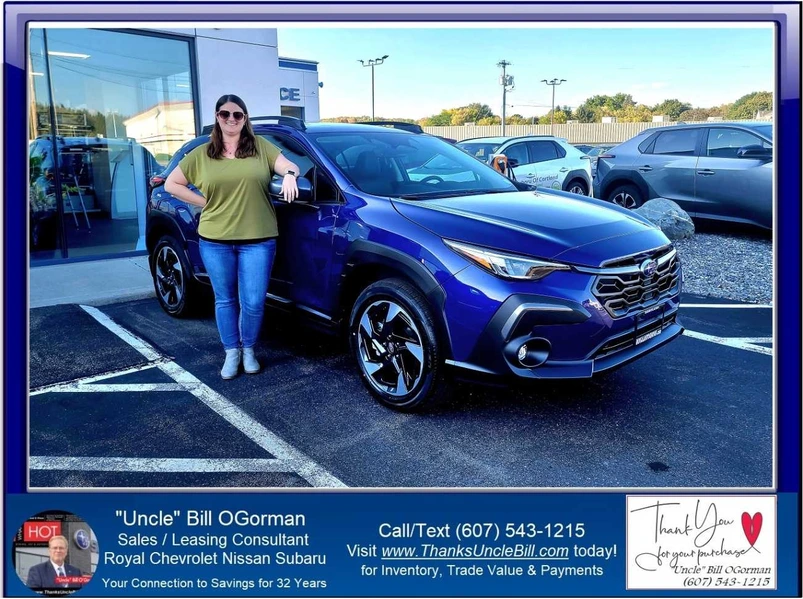 Congratulations to Lauren Dilucci!  She chose the all New 2024 Subaru Crosstrek with "Uncle" Bill