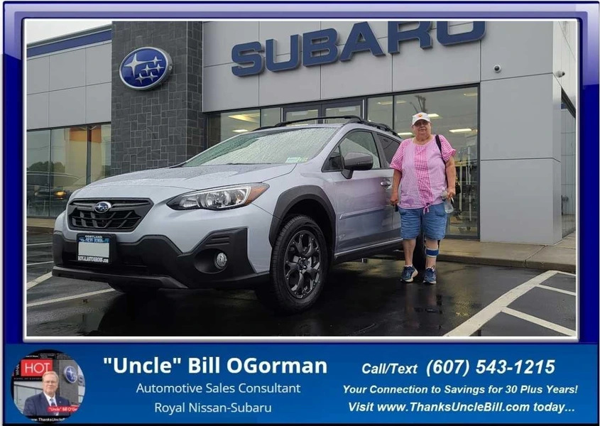 Congratulations Cheryl on your NEW 2023 Subaru Crosstrek!  Get them here at Royal with "Uncle" Bill!