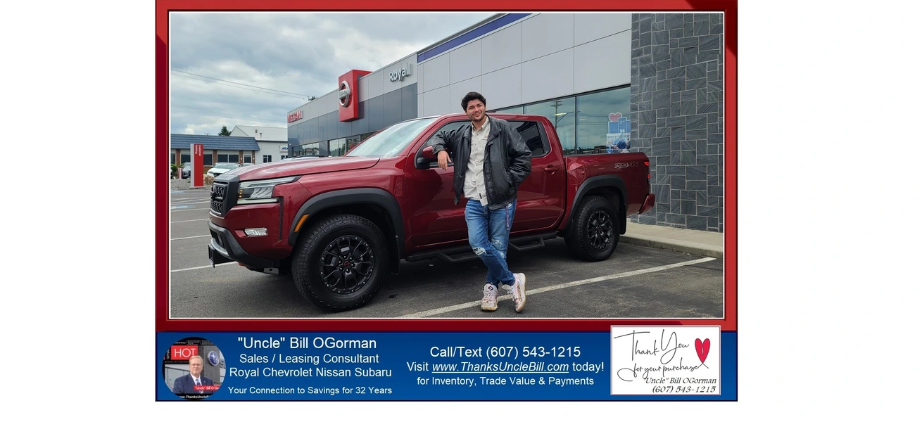 Meet Michael.  He found the right truck with "Uncle" Bill and Royal Nissan of Cortland.