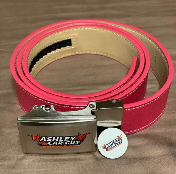 Custom nextbelt logo buck w pink strap